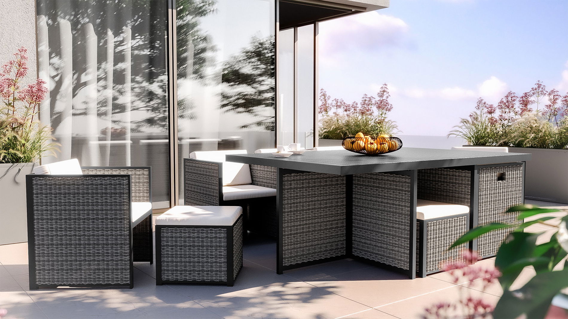 Maribella Dining L wicker replacement panel set