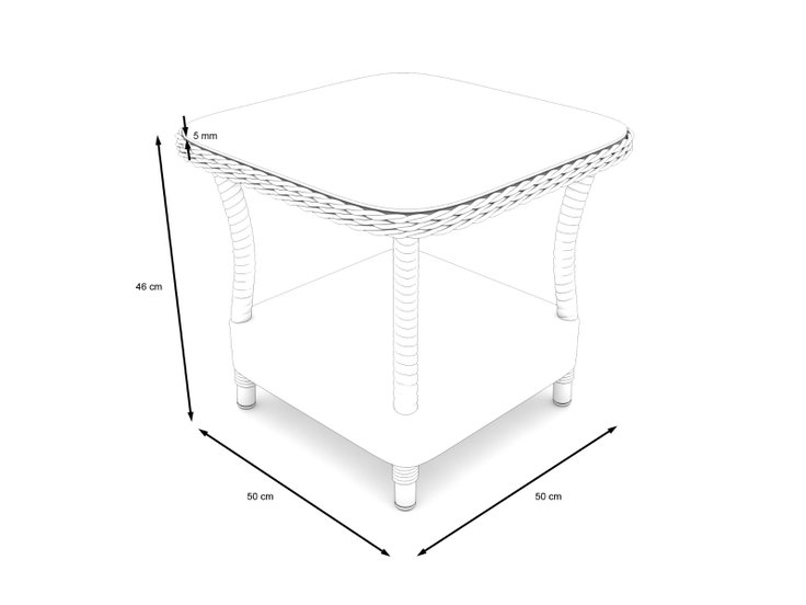 Rozměry produktu - Livia / Velia side table