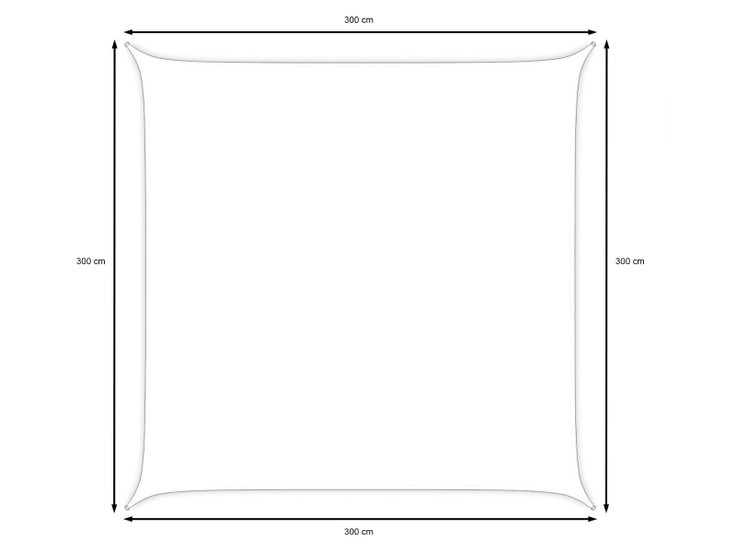 Rozměry produktu - Sonnensegel - Quadratisch 3x3 m