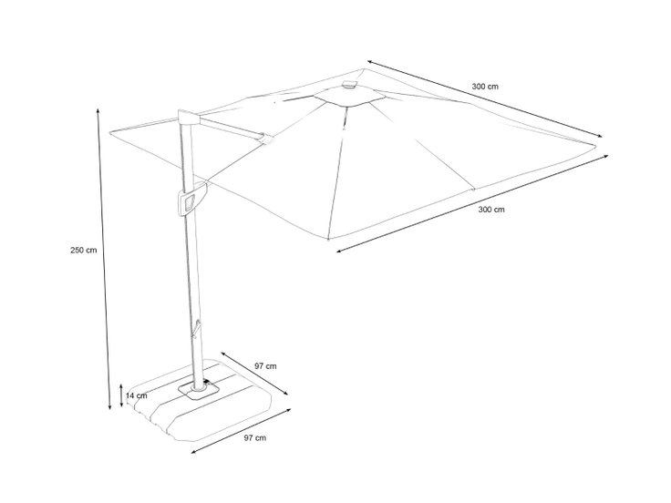 Rozměry produktu - Louvre with LED