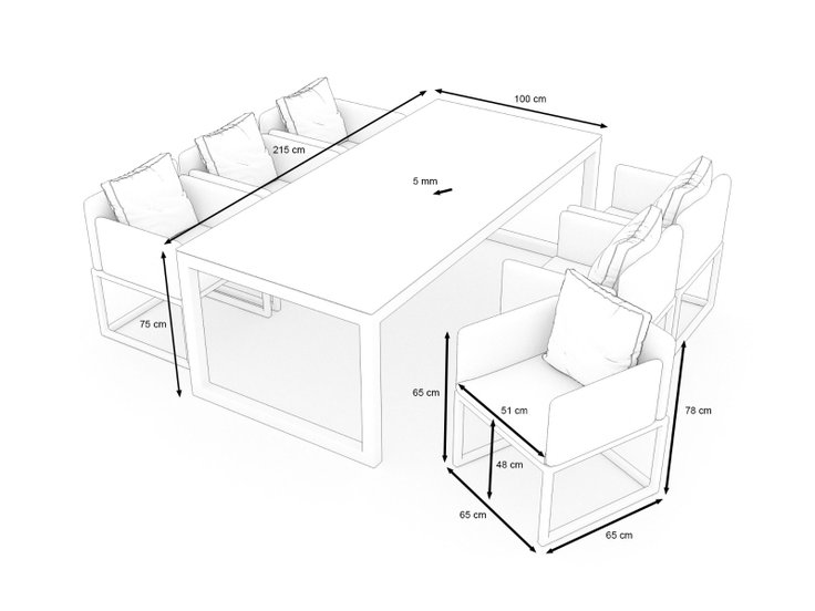 Rozměry produktu - Soyo Dining L