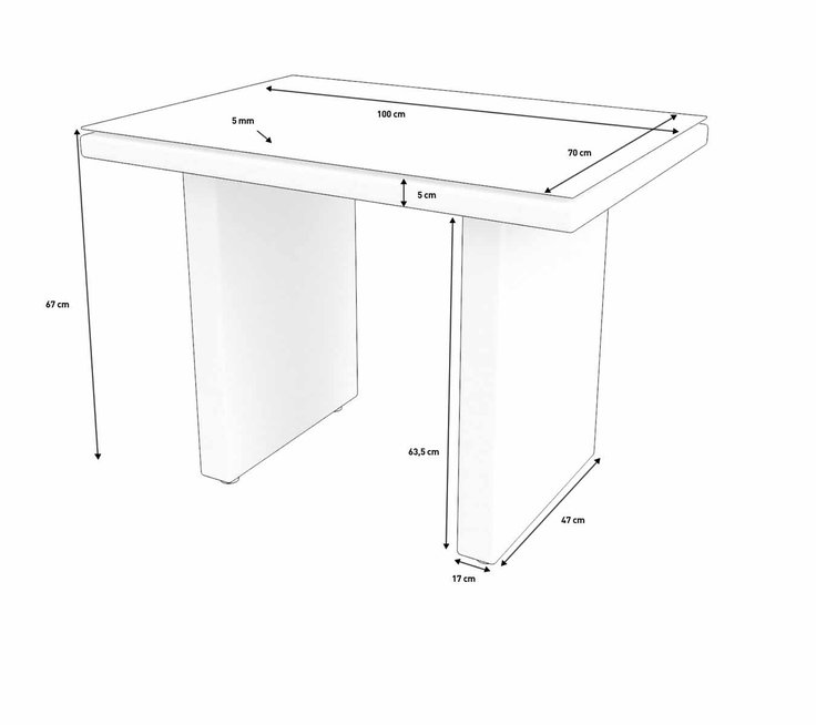 Rozměry produktu - Esstisch für Lounge Sets