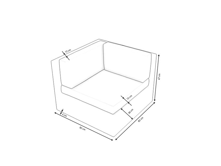 Rozměry produktu - Larentia corner section