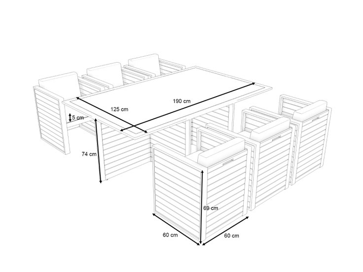 Rozměry produktu - RN-2 Dining L