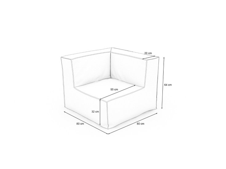 Rozměry produktu - Samba Eckteil für modulares Sofa